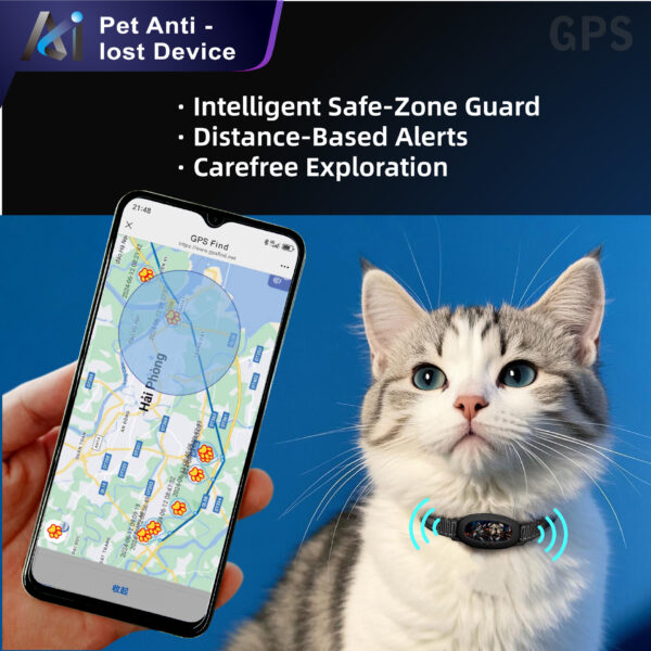 Dog GPS Tracker Locator No Subscription Fees - Suitable for All Dogs Cats - Image 3